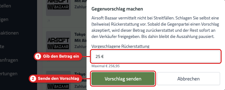 counter modal