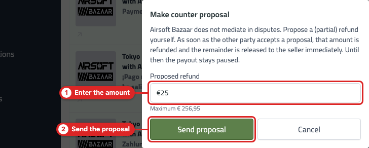 counter modal