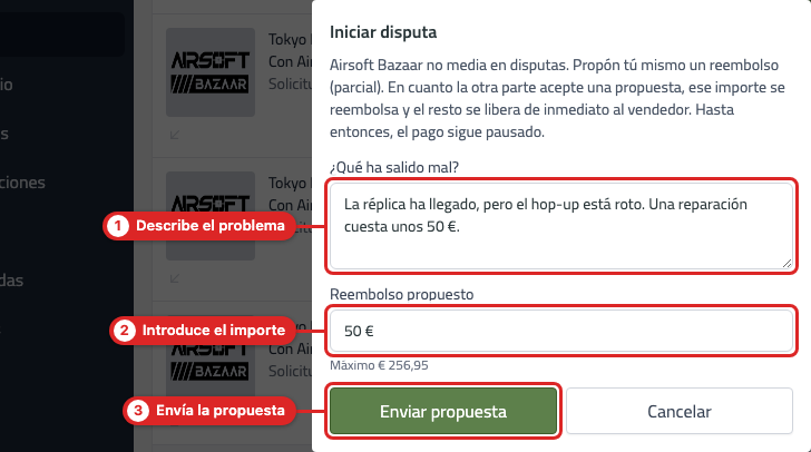 dispute modal