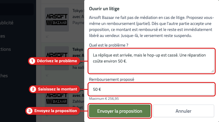 dispute modal